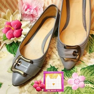 FENDI !!! Pointed Toe Ballerina Flats w/ Buckle !